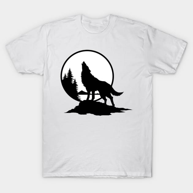 Howling Wolf T-Shirt by Sham
